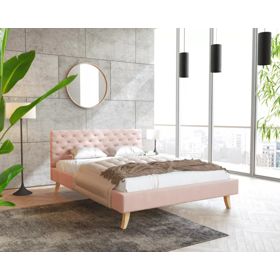 Upholstered Bed Kalifornia 120 x 200 cm - Powder Pink, FDM