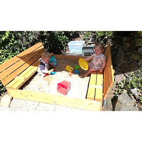 Closable Sandbox with Benches 140 x 140 - Impregnated, Ourbaby®