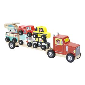 Vilac Wooden truck with toy cars