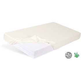 Waterproof Bamboo Fitted Sheet in Size 140x70 - Beige, Babymatex