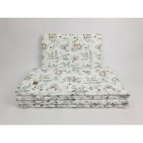 White Wicker Baby Crib with Forest Animals Bedding Set, Ourbaby®