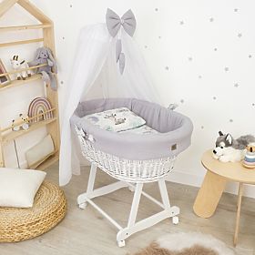 White wicker bed with equipment for a baby - Hedgehog, Ourbaby®