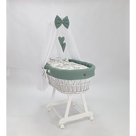 Wicker bed with equipment for a baby - Forest animals