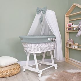 Wicker bed with equipment for a baby - Forest animals