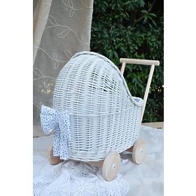 Wicker pram for dolls - white, Ourbaby®