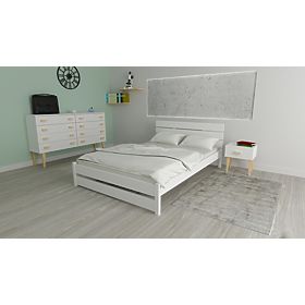 Wooden Bed Max 200 x 120 cm - White, Ourfamily