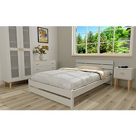 Wooden Bed Max 200 x 90 cm - White