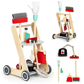 Wooden Cleaning Set Trolley XXL Vacuum Cleaner ECOTOYS, EcoToys