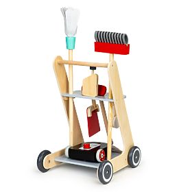 Wooden Cleaning Set Trolley XXL Vacuum Cleaner ECOTOYS, EcoToys