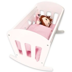 Wooden cradle for dolls with duvets, Bino