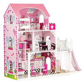 Wooden dollhouse with Victoria elevator, EcoToys