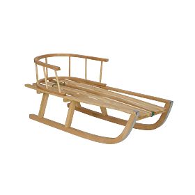 Wooden sled with backrest