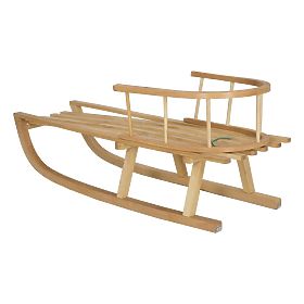 Wooden sled with backrest, CHILL