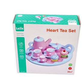 Wooden tea set with hearts, Lelin